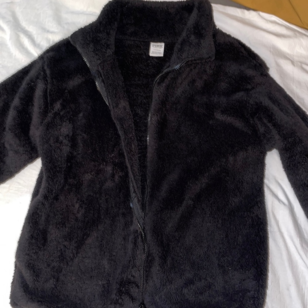 VS Pink fleece zip up sweater